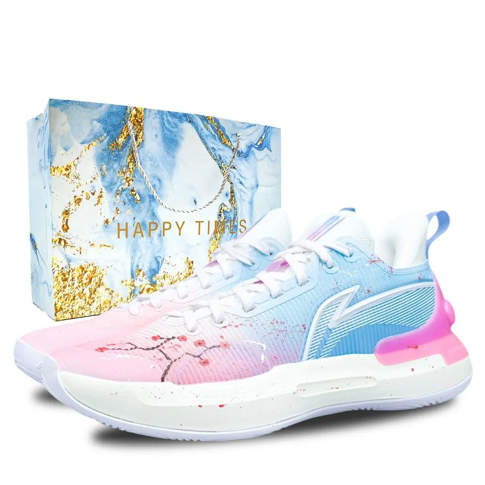 LiNing YuShuai Retro Cushioning And Abrasion Resistant Coverage Low top Basketball Shoes Men's Pink