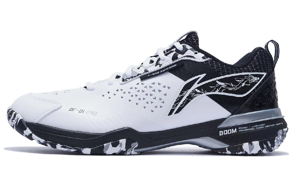 LiNing Blade Pro Slip Resistant Abrasion Resistant Low top Badminton Shoes Unisex White Black