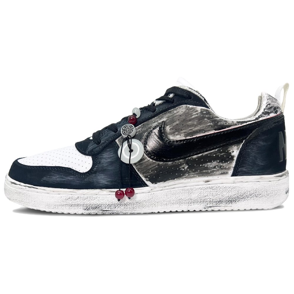 Nike Court Borough Destroyer Coverage Low Top Skateboard Shoes Men's Black