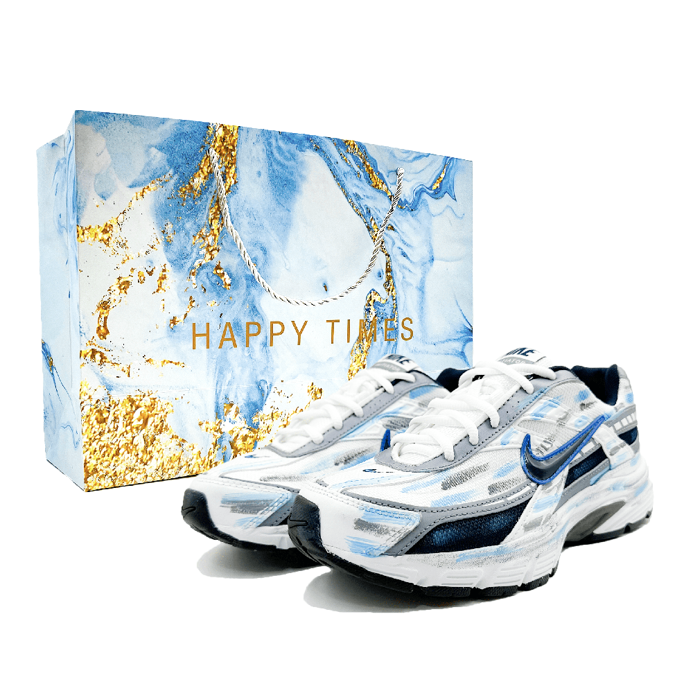Nike Initiator Abrasion Resistant Low Top Running Shoes Men's White Blue