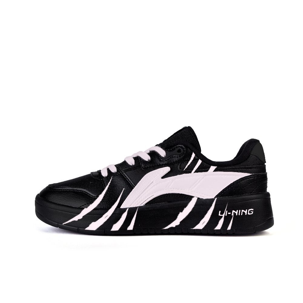 LiNing Slip Resistant Cushioning Abrasion Resistant Low Top Skateboard Shoes Men's Black Light Pink