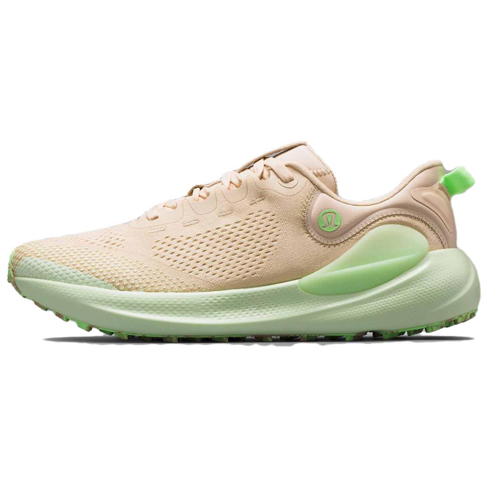 Lululemon Beyondfeel Trail Running Shoes Men Low-Top Light Linen/Light Avocado Green/Neon Green