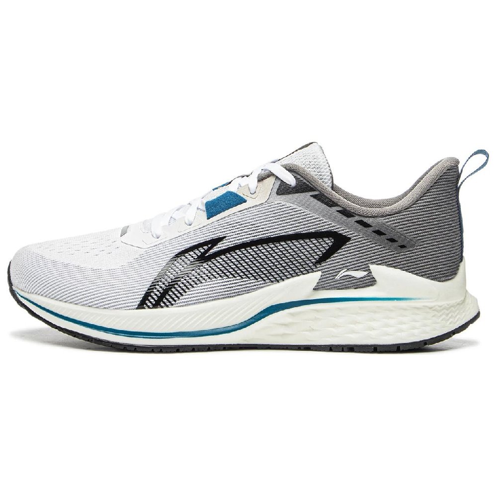 LiNing Anti-Slip Wear-Resistant Low-Top Casual Running Shoes Men's Gray Black