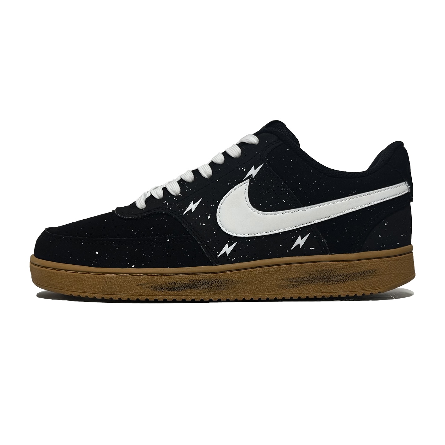 Nike Court Vision 1 Skateboard Shoes Men's Low top Black/Brown