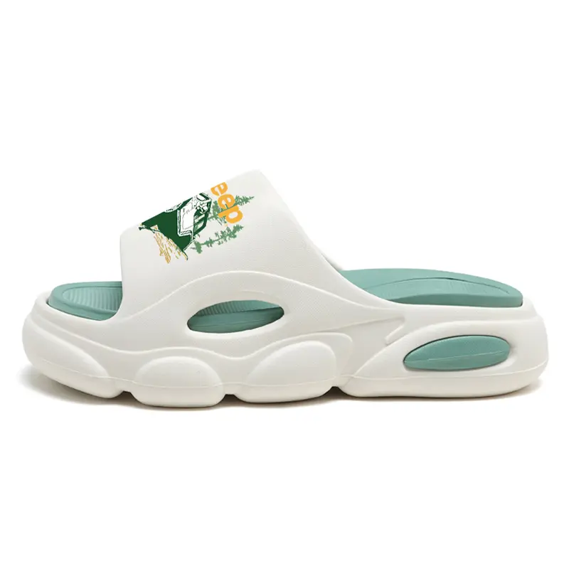 Jeep EVA Abrasion Resistant Slide Slippers Unisex White