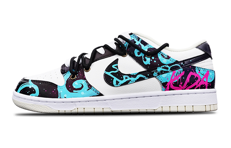 Nike Dunk Slip-Resistant Lightweight Wear-Resistant Low-Top Skateboard Shoes GS Purple Blue