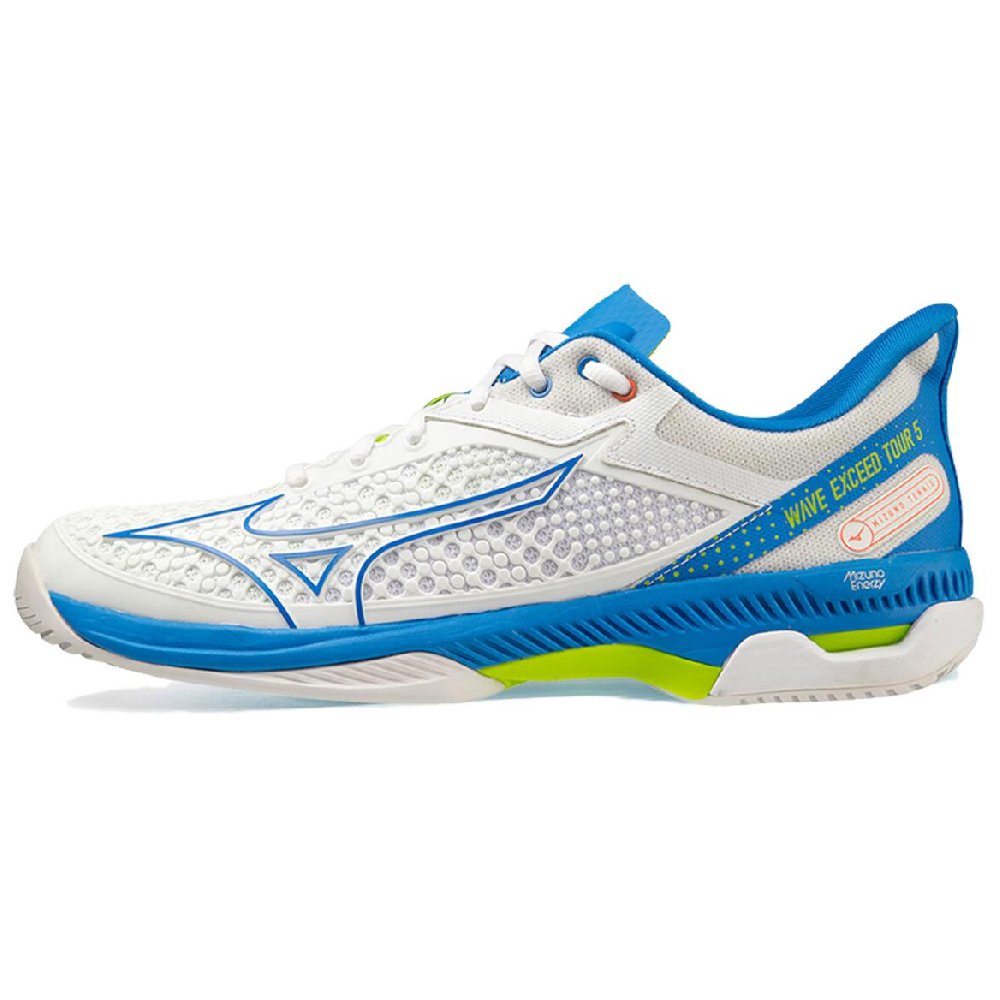 Mizuno Wave Exceed Tour 5 Cushioning, Wear Resistant Low Top Tennis Shoes Men's White