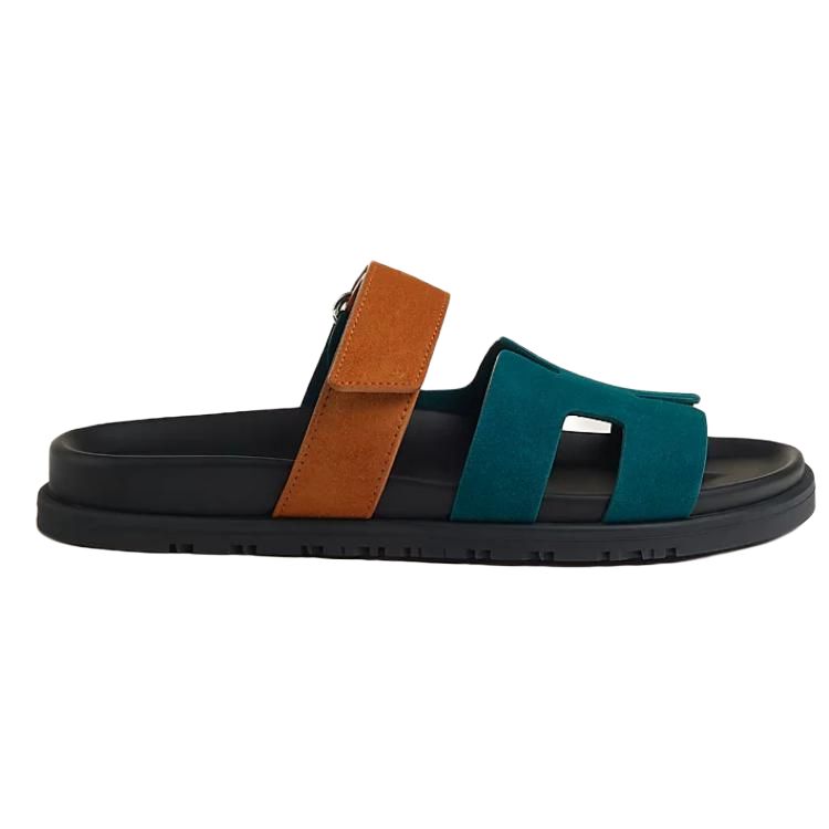 HERMES Chypre Slide Slippers Women's Blue купить в интернет-магазине Yoocart с быстрой доставкой по России.