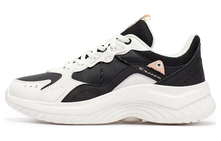 361° Cushioning And Breathable Low top Running Shoes Women's Black White