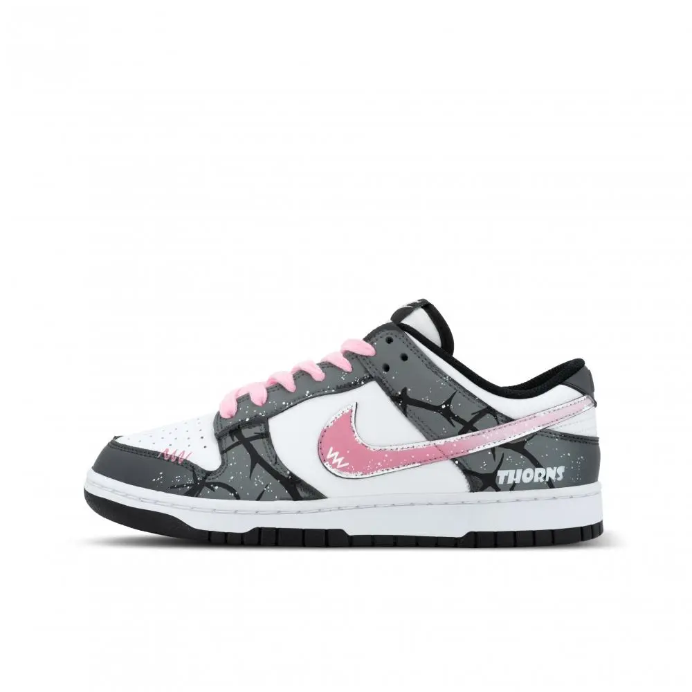 Nike Dunk Panda, Dark Night Thorn Low top Skateboard Shoes Unisex Black Pink