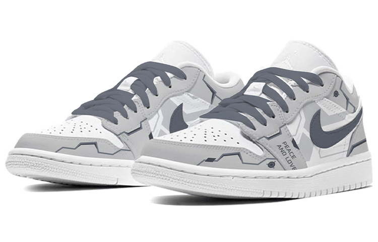 Jordan Air Jordan 1 Low Wear-Resistant Low-Top Vintage Basketball Shoes Women's Black White Gray купить в интернет-магазине Yoocart с быстрой доставкой по России.