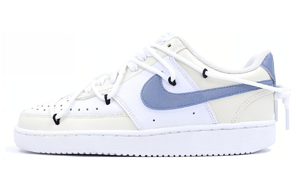Nike Court Vision 1 Wedding Shoes Low-Top Year Of The Dragon Limited Edition Skateboard Shoes Women's Cream Blue