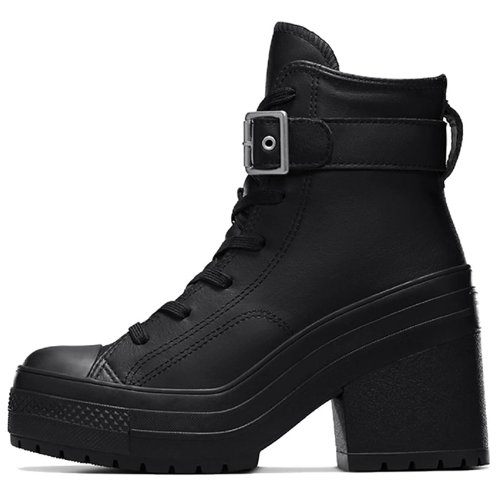 Converse Chuck 70 De Luxe Heel Leather High 'Buckle Triple Black' Women's