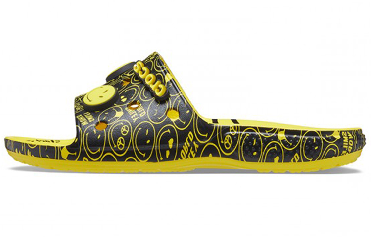 Smiley X Crocs Classic Clog Slide Slippers Unisex Yellow Black