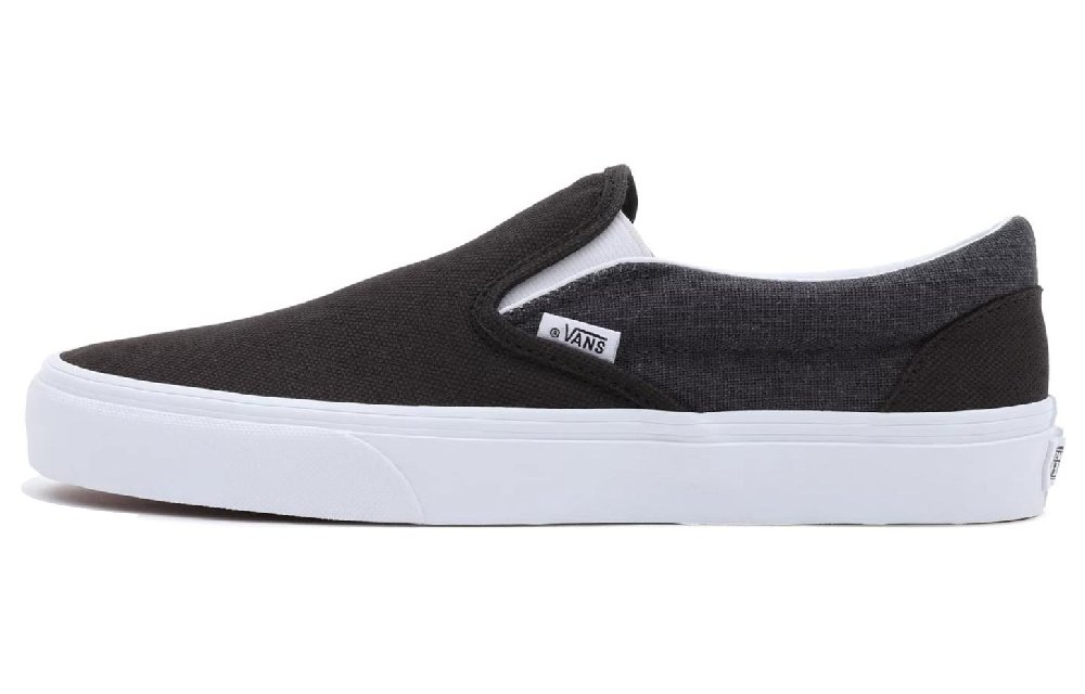 Vans Slip-on Summer Linen Classic Anti-Slip Wear-Resistant Low-Top Skateboard Shoes Unisex Black White