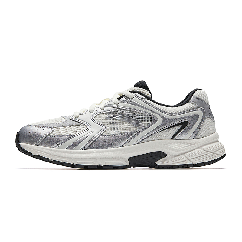 Anta Height Increasing Lightweight Breathable Low Top Casual City Commute Running Shoes Women's White Silver