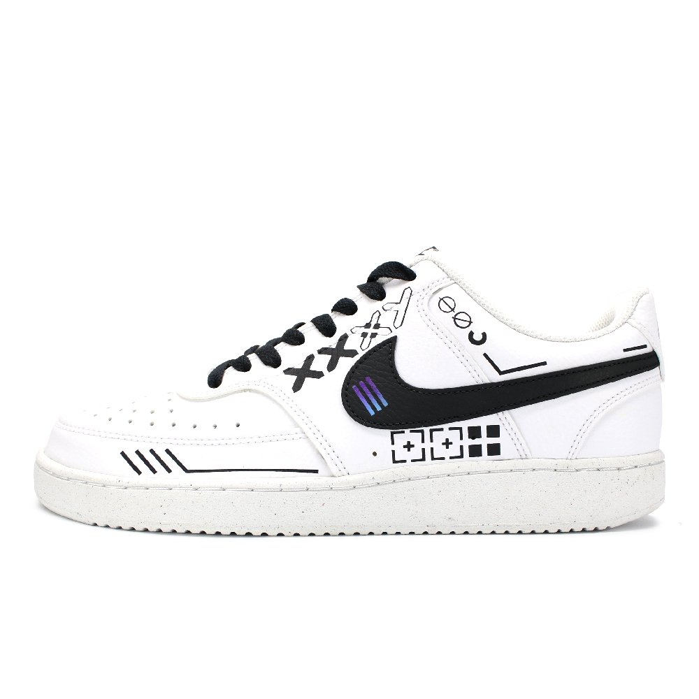 Nike Court Vision Printed Collection Dream 2.0 Slip-Resistant Low-Top Skateboard Shoes Men's Black