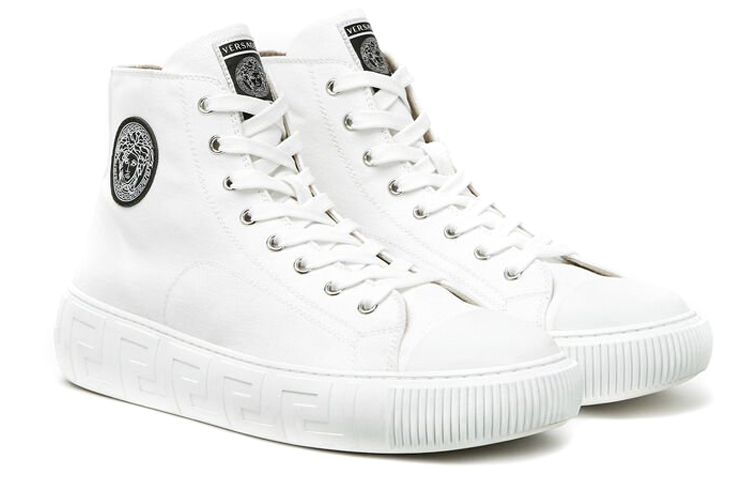 VERSACE Canvas Shoes Women's High top White купить в интернет-магазине Yoocart с быстрой доставкой по России.