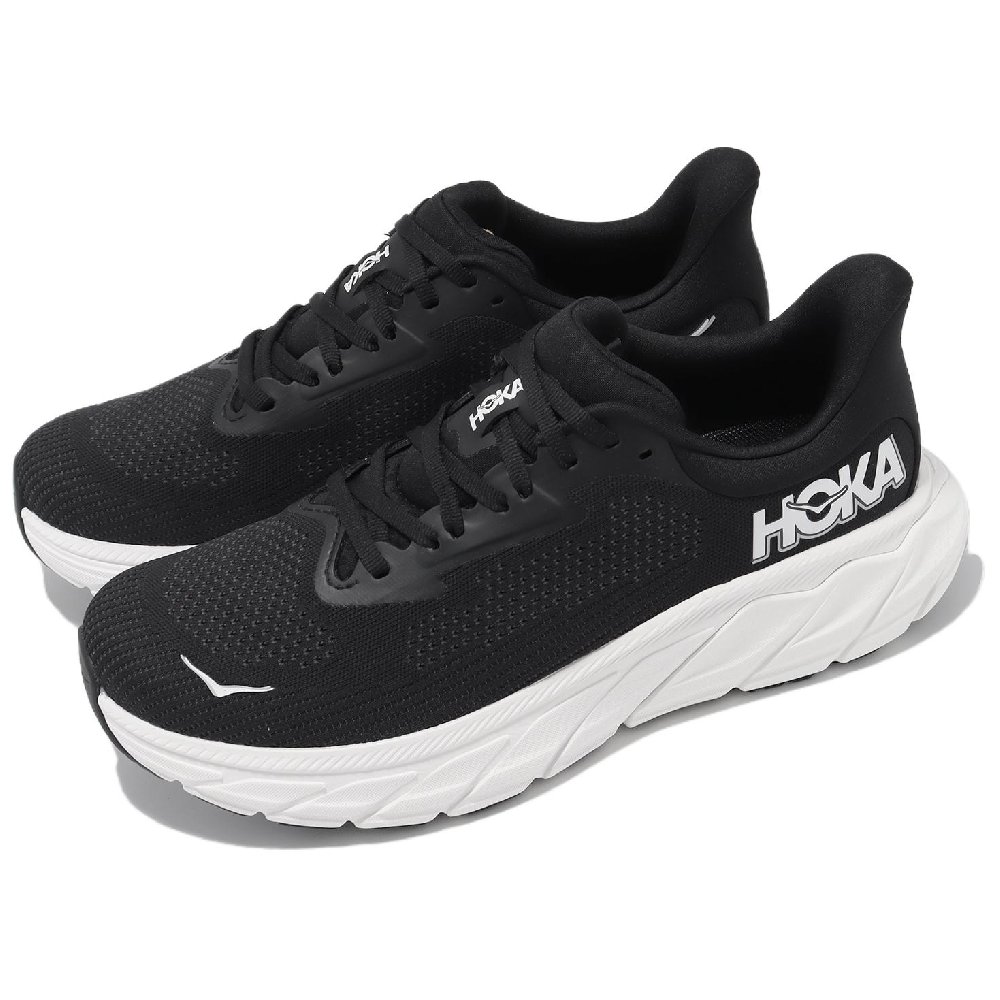 HOKA ONE ONE Arahi 7 Slip Resistant Low Top Running Shoes Women's Black White