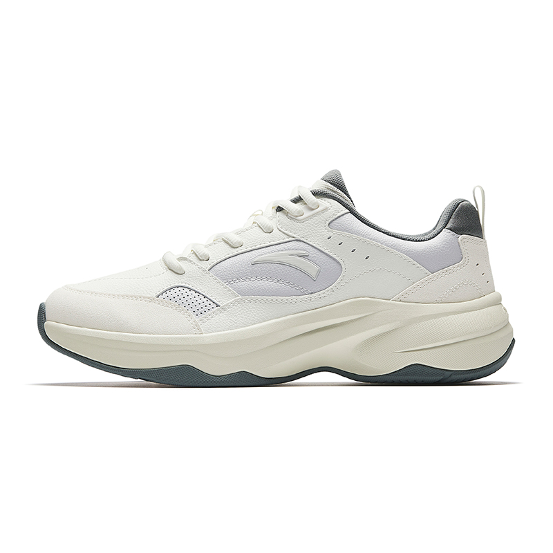 Anta ACE 2 Height Increasing Abrasion Resistant Lightweight Slip Resistant Low Top Casual Shoes Men's White Gray