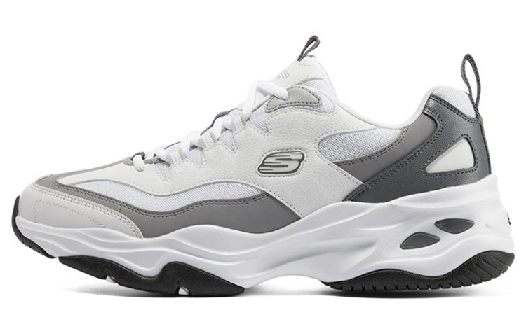 Skechers D'LITES 4.0 Low Top Casual Shoes Men's White Gray