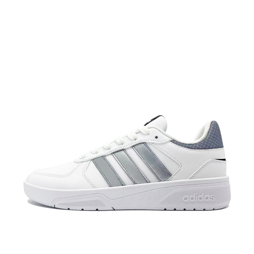 Adidas Neo Courtbeat Silver Shadow Abrasion Resistant Low Top Skateboard Shoes Unisex White Gray