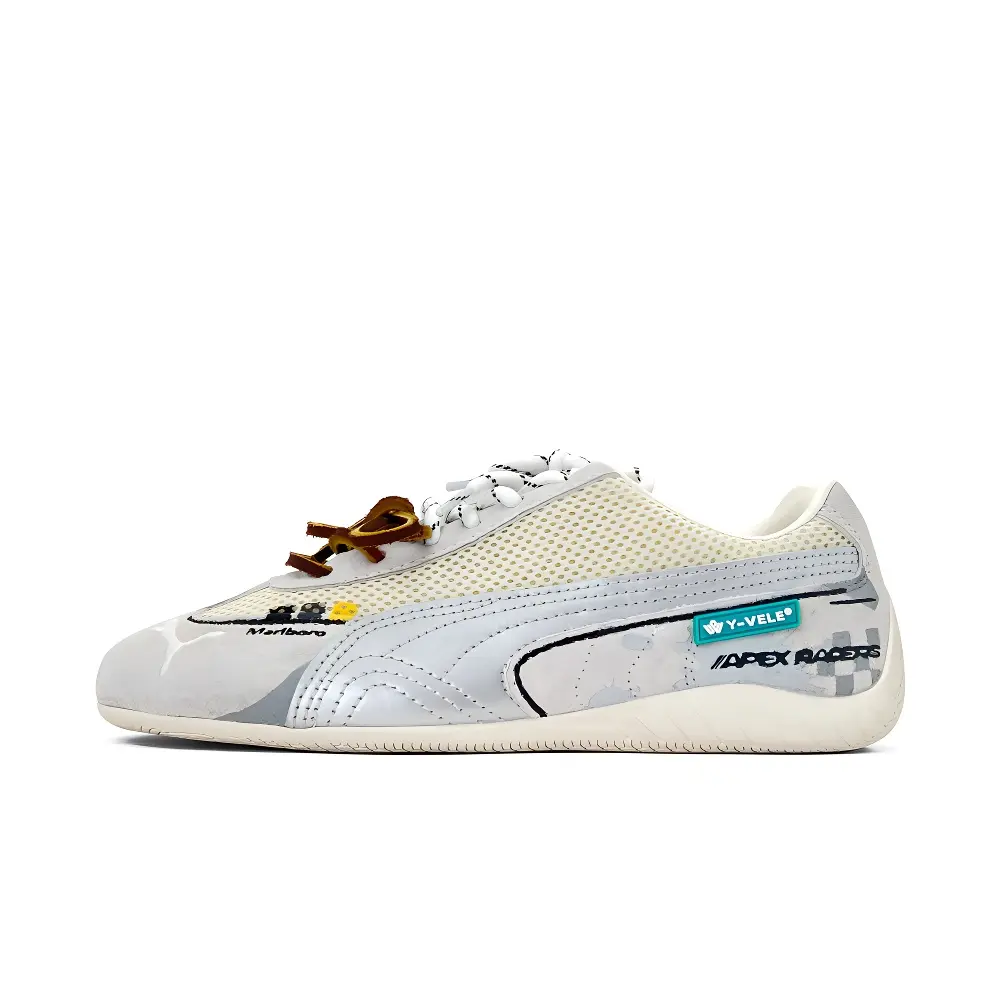 PUMA Speedcat Collection Racing Moment Anti Slip Wear Resistant Low Top Casual Shoes Unisex Ivory