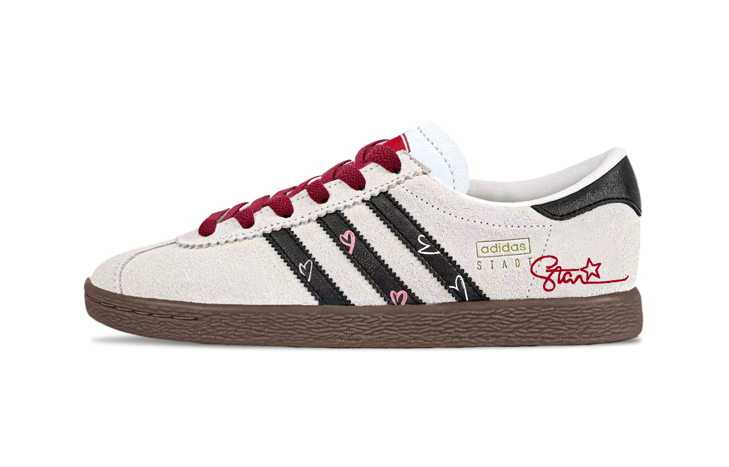 Adidas Originals Stadt Secret Love Girlish Abrasion Resistant Low top German Army Trainers Unisex Ecru