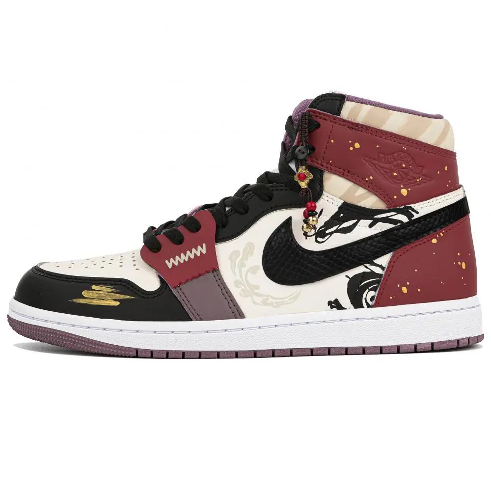 Jordan Air Jordan 1 High-Top Vintage Basketball Shoes Men's Black Red