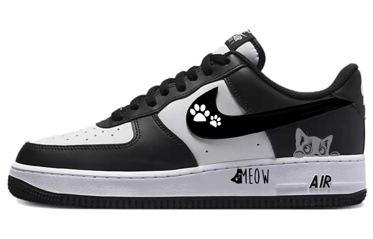 Nike Air Force 1 Low-Top Skateboard Shoes Men's White Black