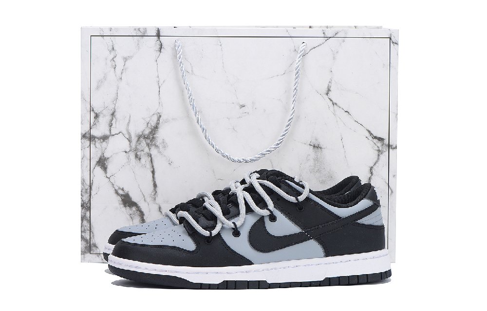 Nike Dunk Minimalist Style Vibe Wind Box Abrasion Resistant Low Top Skateboard Shoes Men's Black Gray