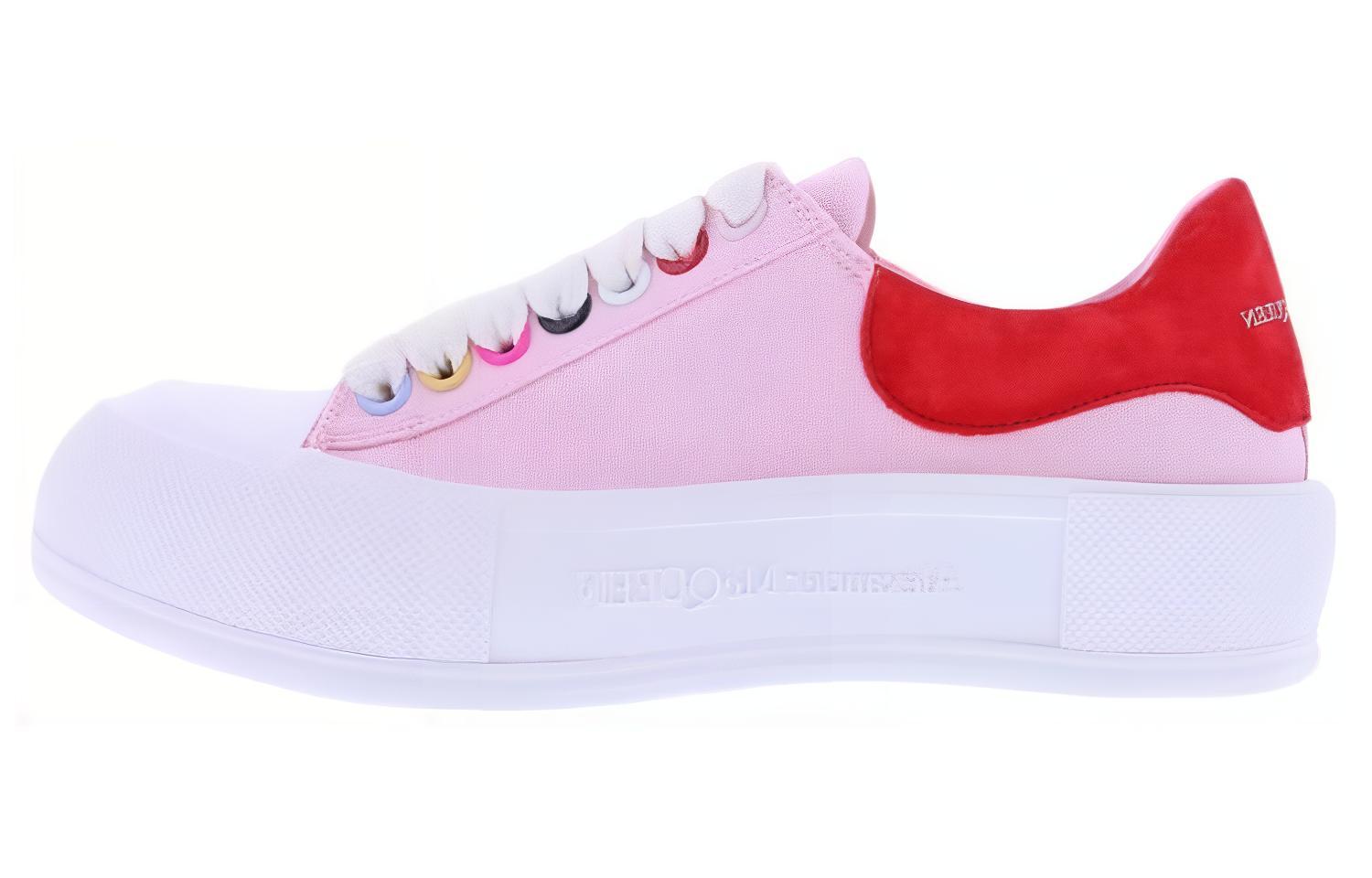 Alexander McQueen Deck Low top Skateboard Shoes Women's Pink White