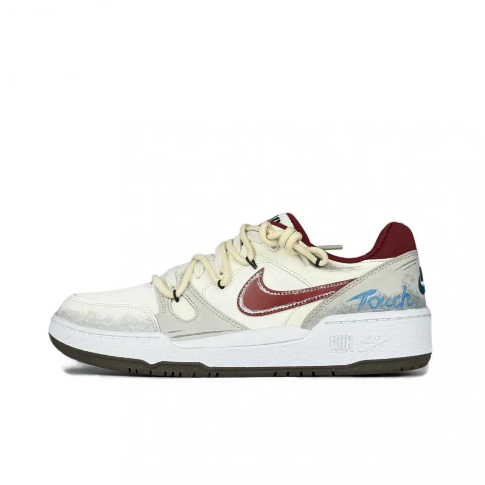 Nike Full Force Iced Americano Abrasion Resistant Low Top Skateboard Shoes Men's Gray White