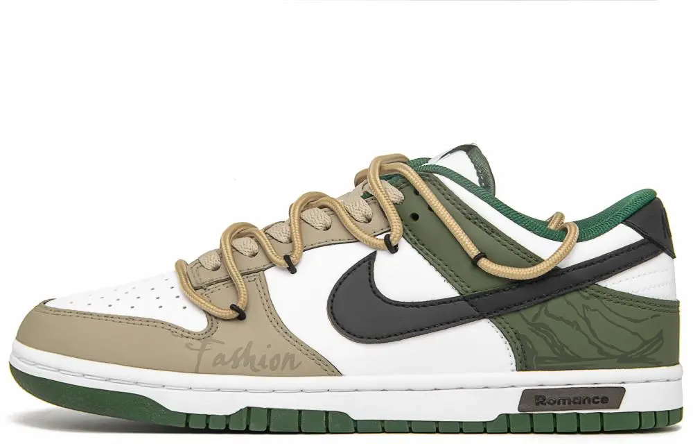 Nike Dunk Forest Blessing Abrasion Resistant Low Top Skateboard Shoes Men's Brown Green