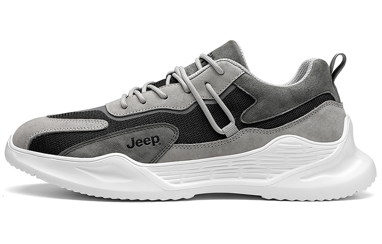 Jeep Wear-Resistant Low-Top Chunky Sneakers Men's Gray Black