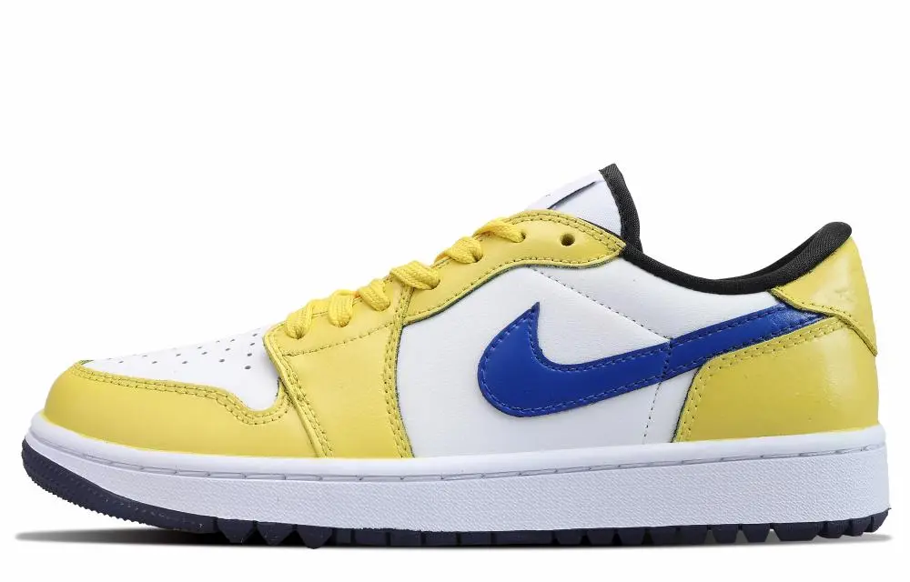 Jordan Air Jordan 1 Emotion Year Of The Dragon Cushioning Low-Top Vintage Basketball Shoes Unisex Yellow Gentian Blue