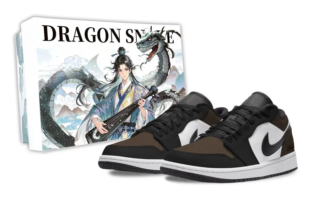 Jordan Air Jordan 1 Reverse Black Brown Box Abrasion Resistant Low top Vintage Basketball Shoes Unisex