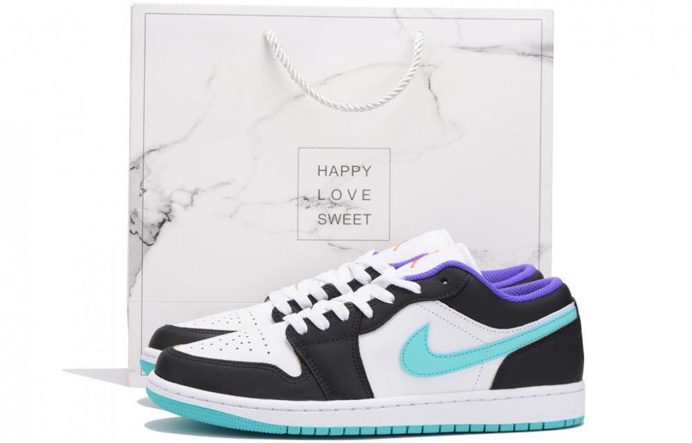 Jordan Air Jordan 1 Slip-Resistant Coverage Low-Top Vintage Basketball Shoes Men's Blue Black