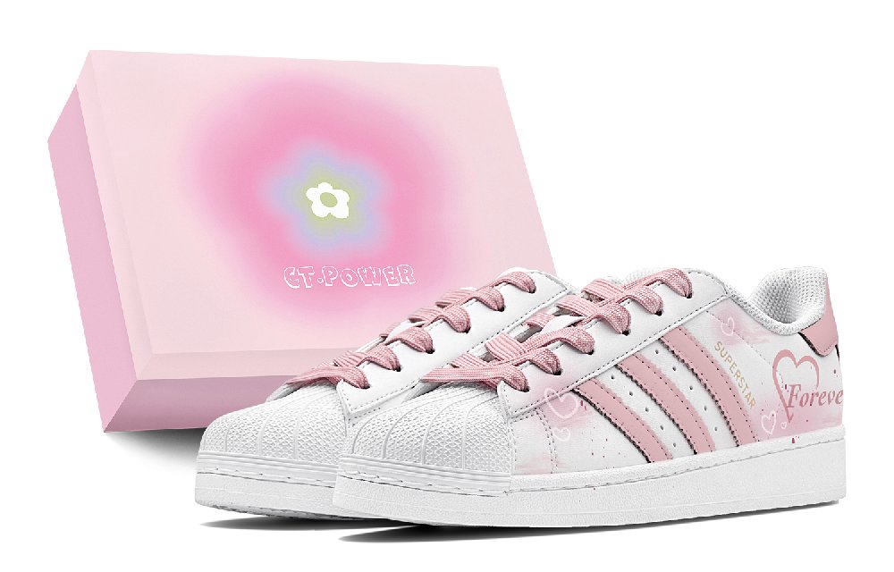 Adidas Originals Superstar Skateboard Shoes Unisex Low-Top Pink