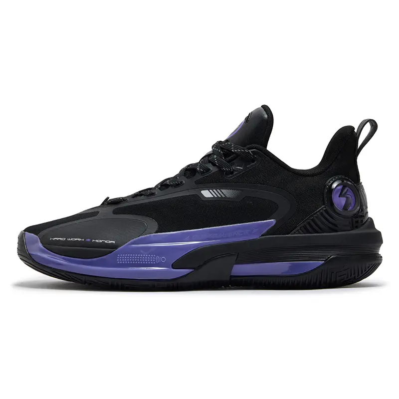 361° Anti Slip Wear Resistant Low Top Basketball Shoes Men's Black Purple