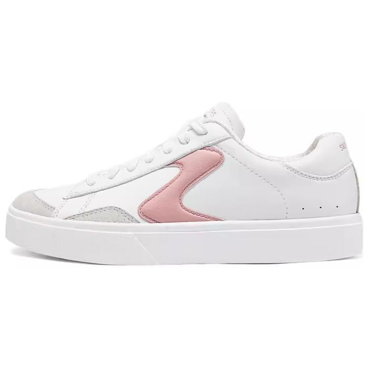 Skechers Court Classics Cushioning, Breathable, Supportive Low top Skateboard Shoes Women's White Pink