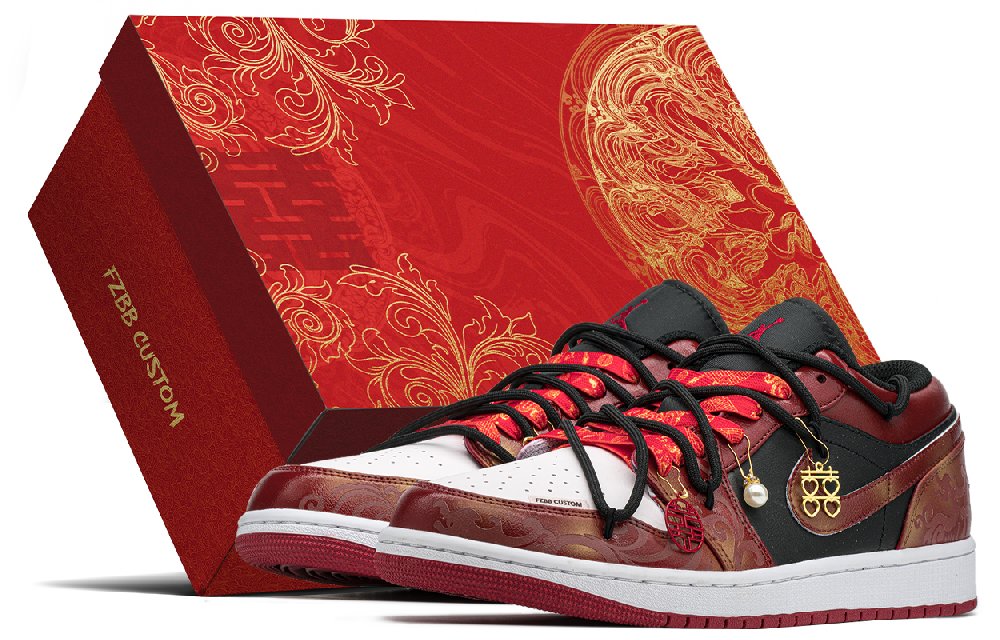 Jordan Air Jordan 1 Low Top Vintage Basketball Shoes Men's Red Black