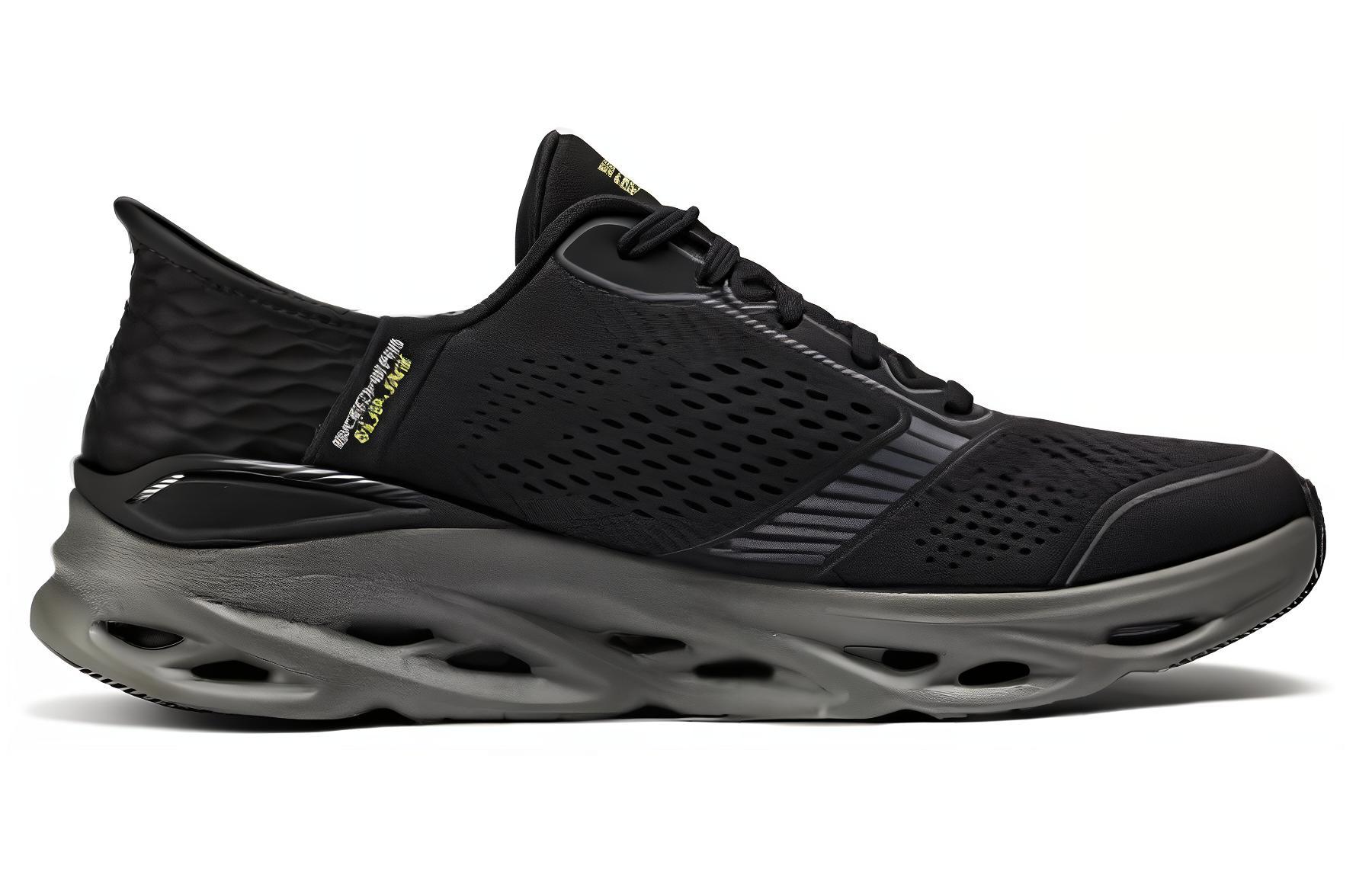 Skechers Low Top Casual Running Shoes Men's Black Gray