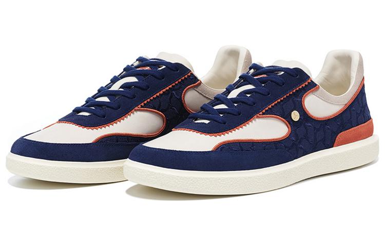LI-NING 1990 Clouds Anti-Slip Wear-Resistant Low-Top Skateboard Shoes Men's Blue Yellow