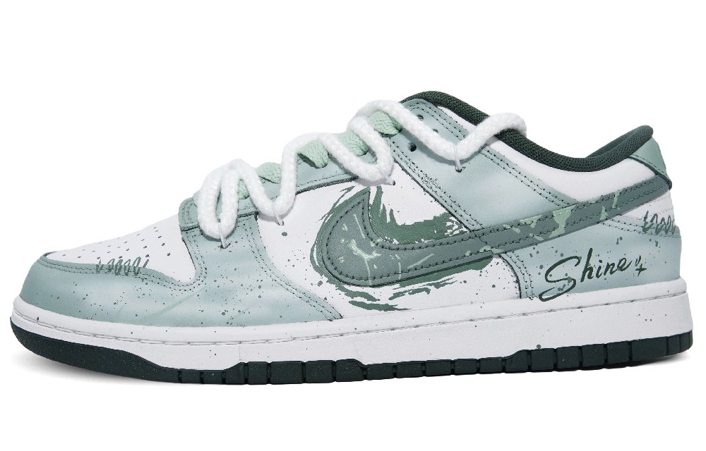 Nike Dunk Qinglan Abrasion Resistant Low Top Skateboard Shoes Unisex White Green