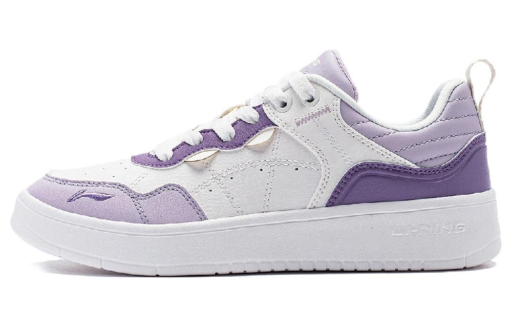 LiNing The Beginning Of The Line Abrasion Resistant Low Top Skateboard Shoes Women's White Purple