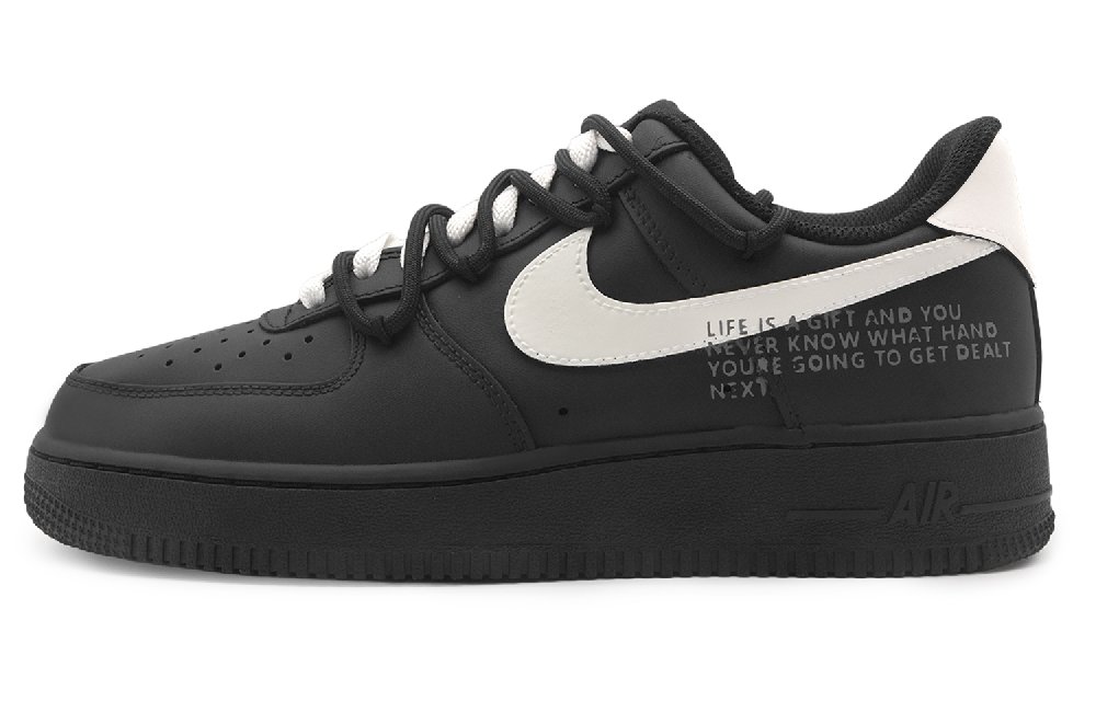 Nike Air Force 1 Low-Top Skateboard Shoes Unisex Black White