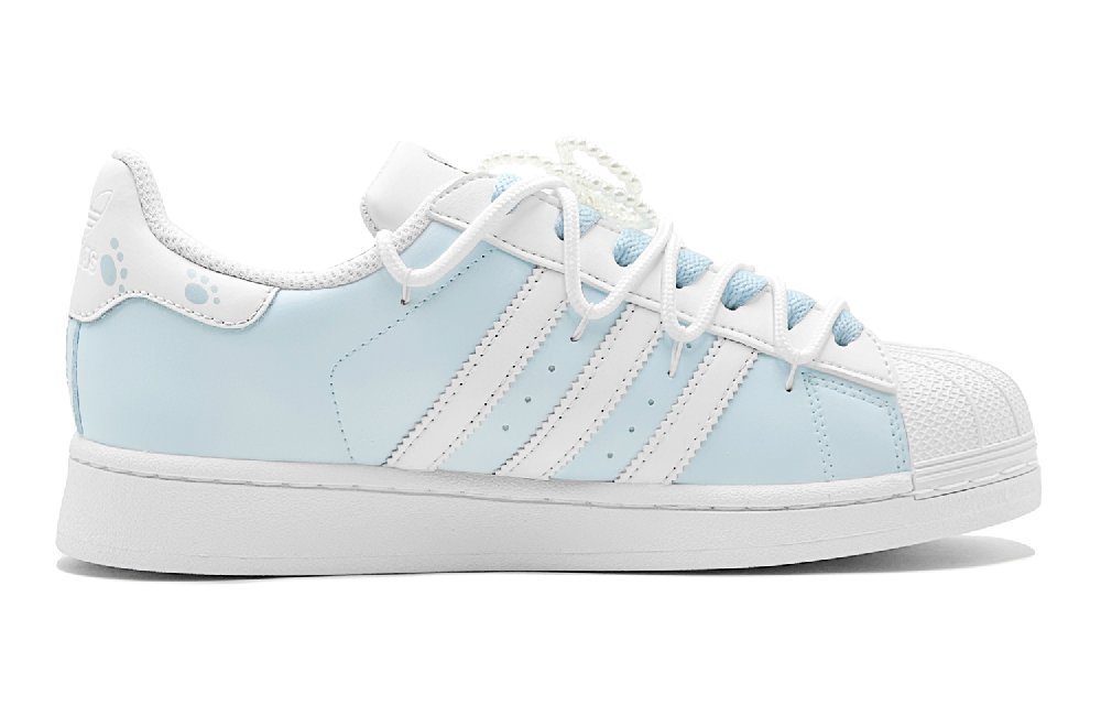 Adidas Originals SUPERSTAR Ice Elves Anti-Slip Wear-Resistant Low-Top Skateboard Shoes Unisex Sky Blue