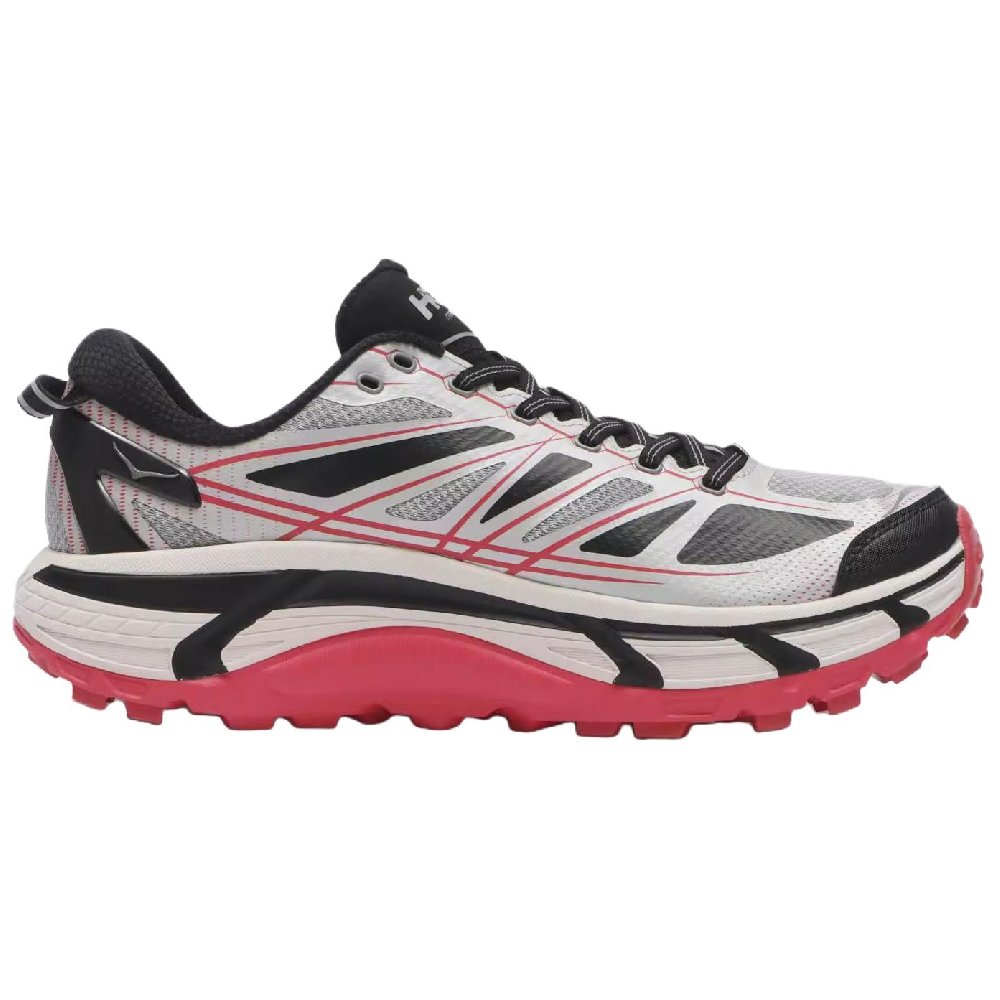 HOKA ONE ONE Mafate Speed 2 Anti Slip Wear Resistant Low Top Running Shoes Unisex Gray Red