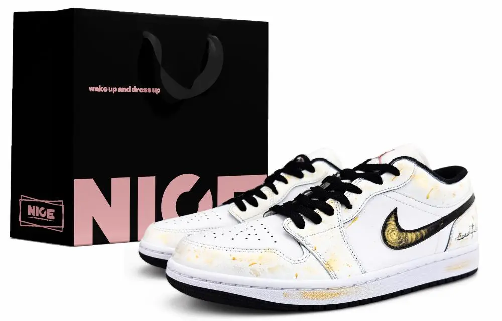Jordan Air Jordan 1 Abrasion Resistant Low top Vintage Basketball Shoes Unisex White
